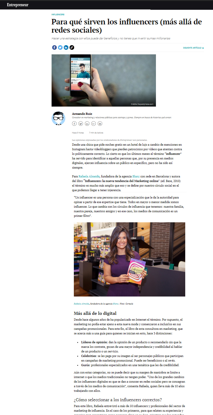 Artículo en Entrepreneur